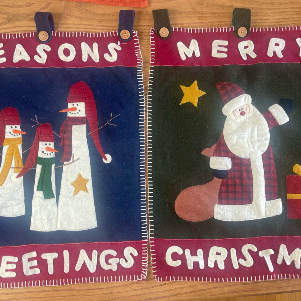 Two Felt Hanging Flags